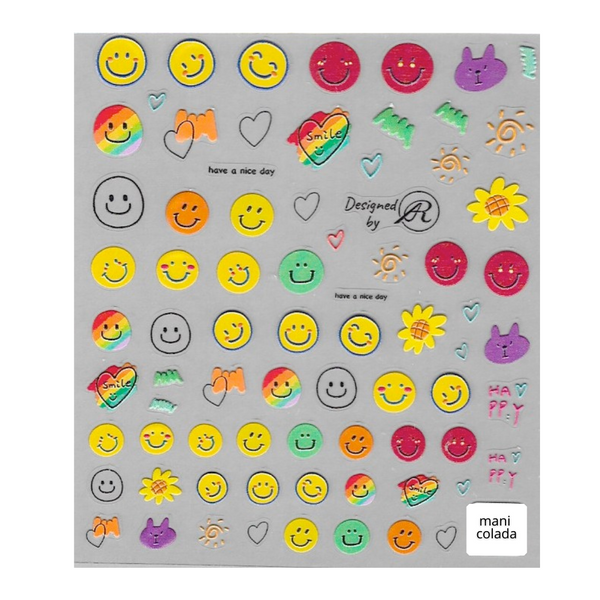 [NAIL DECAL] Sketch Smiley Face